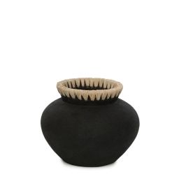 Vase en terracotta noir H19