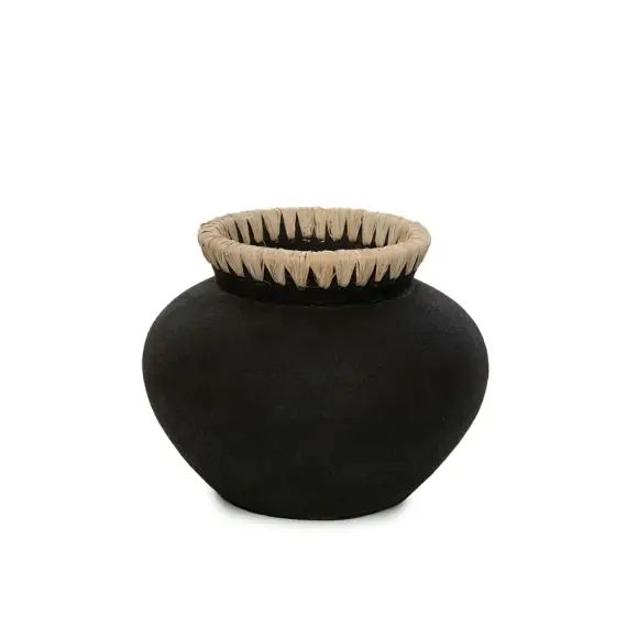 Vase en terracotta noir H19