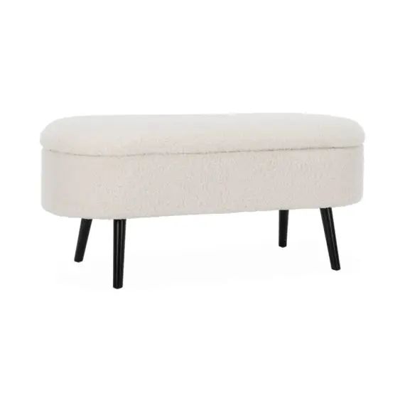 Banc coffre, bout de lit bouclette