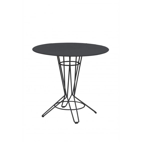 NOSTRUM – Table rond en acier gris anthracite D80