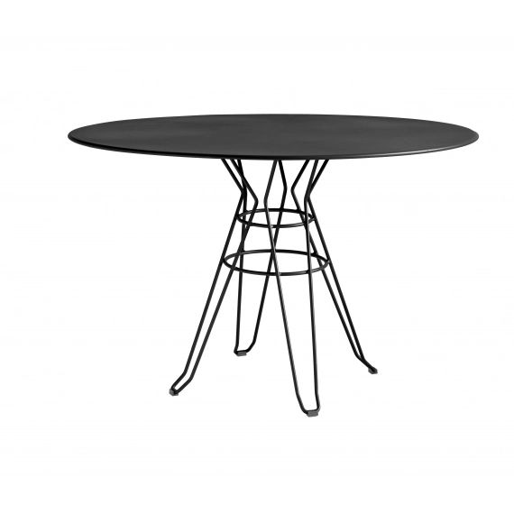CAPRI – Table rond en acier gris D110
