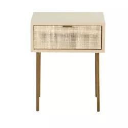 Table de chevet 1 tiroir cannage en rotin Solstice