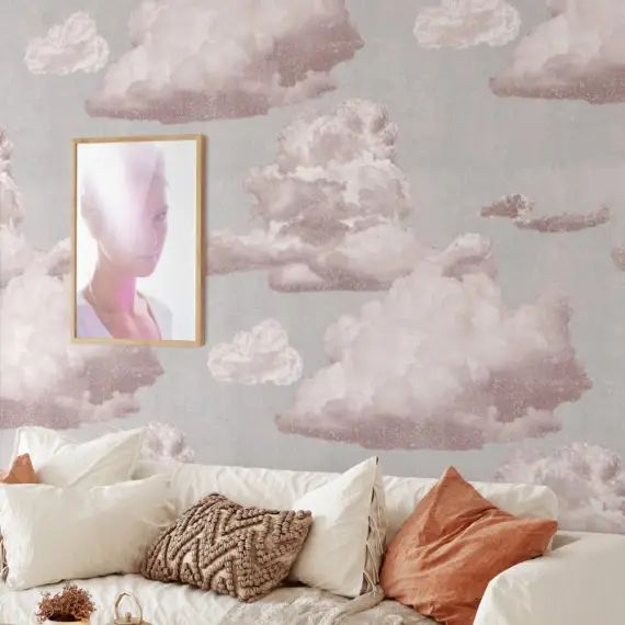Papier Peint Nuages Roses 250×200 cm
