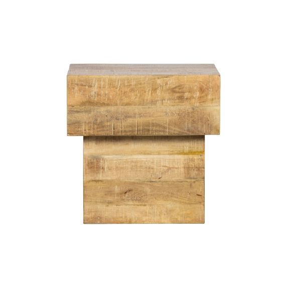Table basse salon carré en bois de manguir massif