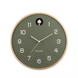 Natural Cuckoo – Horloge murale ronde ø31,5cm – Couleur – Vert