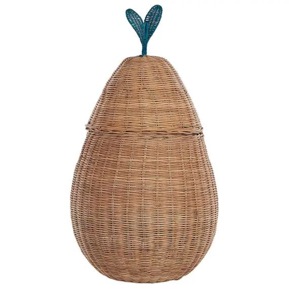 Panier poire en rotin naturel