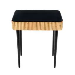 Table de chevet Riviera en Bois, Bois laqué – Couleur Noir – 55.5 x 68.26 x 65 cm – Designer Sarah Lavoine