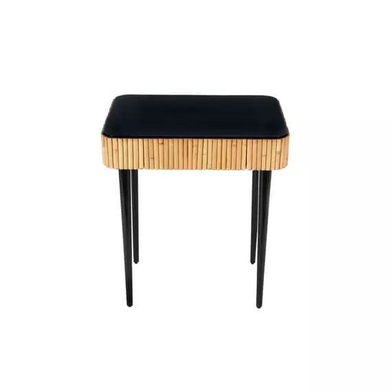 Table de chevet Riviera en Bois, Bois laqué – Couleur Noir – 55.5 x 68.26 x 65 cm – Designer Sarah Lavoine