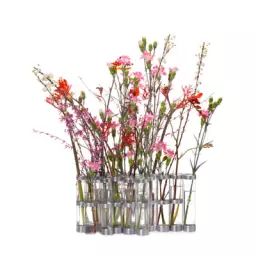 Vase Vase d’avril en Verre, Acier zingué – Couleur Transparent – 17 x 74 x 15 cm – Designer