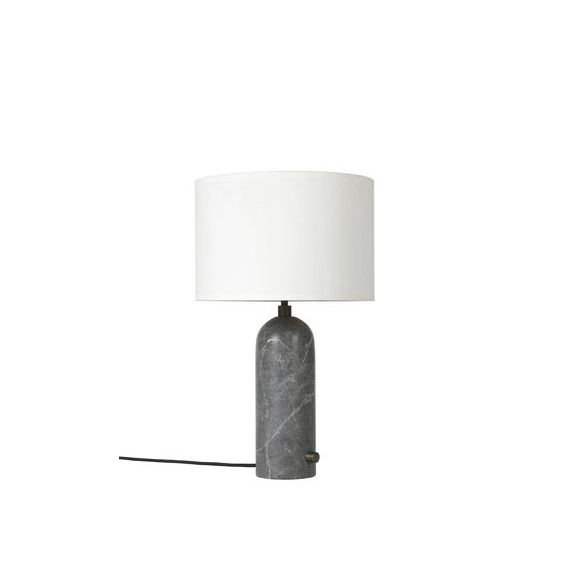 Lampe de table Gravity en Tissu, Marbre – Couleur Blanc – 59.44 x 59.44 x 49 cm – Designer Space Copenhagen
