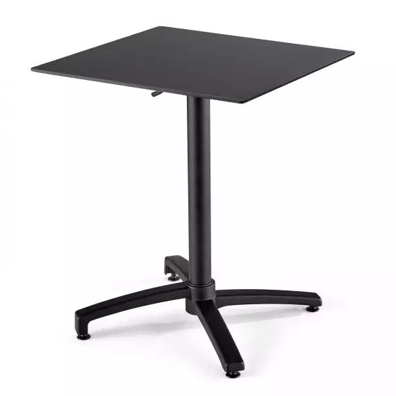 Table de jardin carré (60×60 cm) inclinable noir