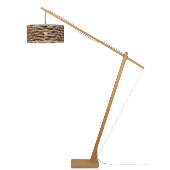 Lampadaire bambou abat-jour bambou naturel/noir, h. 207cm