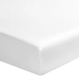 Drap housse en satin de coton blanc 180×200