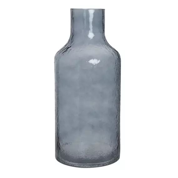 Vase en verre teinté bleu H40