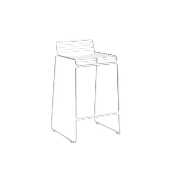 Tabouret de bar Hee en Métal, Acier laqué – Couleur Blanc – 43 x 71.14 x 76 cm – Designer Hee Welling