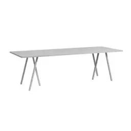 Table rectangulaire Loop en Plastique, Acier laqué – Couleur Gris – 180 x 65 x 74 cm – Designer Leif Jorgensen