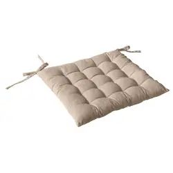 Galette de chaise piquée en coton naturel 40x40cm