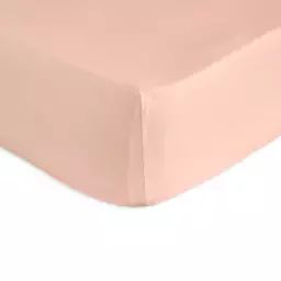 Drap housse en percale de coton PURE 100×200+28 cm corail