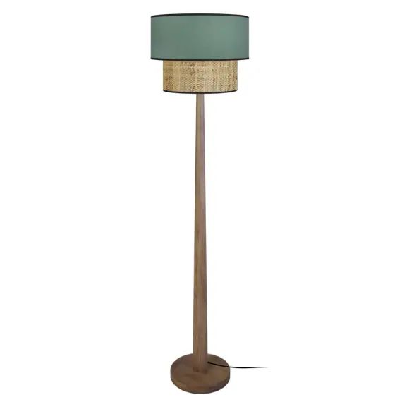 Lampadaire bois  foncé et vert
