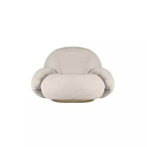 Fauteuil rembourré Pacha en Tissu, Contreplaqué – Couleur Blanc – 100 x 98.65 x 65 cm – Designer Pierre Paulin