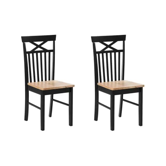 Lot de 2 chaises noires et marron
