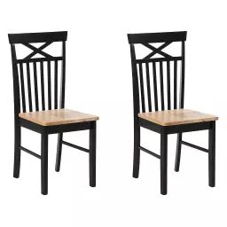 Lot de 2 chaises noires et marron