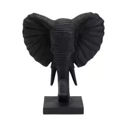 Statue éléphant H. 35 cm CELESTE Noir
