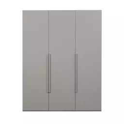 Armoire 3 portes en bois H210cm gris clair