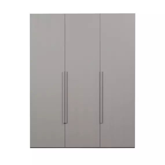 Armoire 3 portes en bois H210cm gris clair