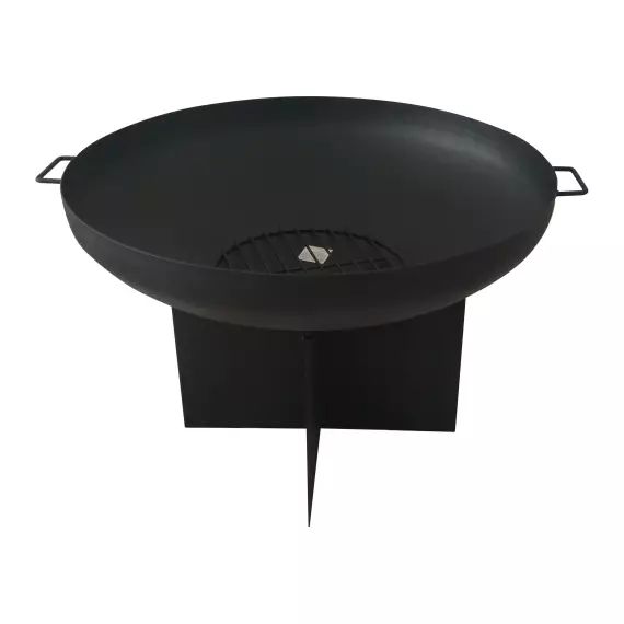 Brasero de jardin circulaire en acier noir