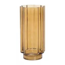 Vase en verre vieux rose H25