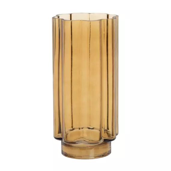 Vase en verre vieux rose H25