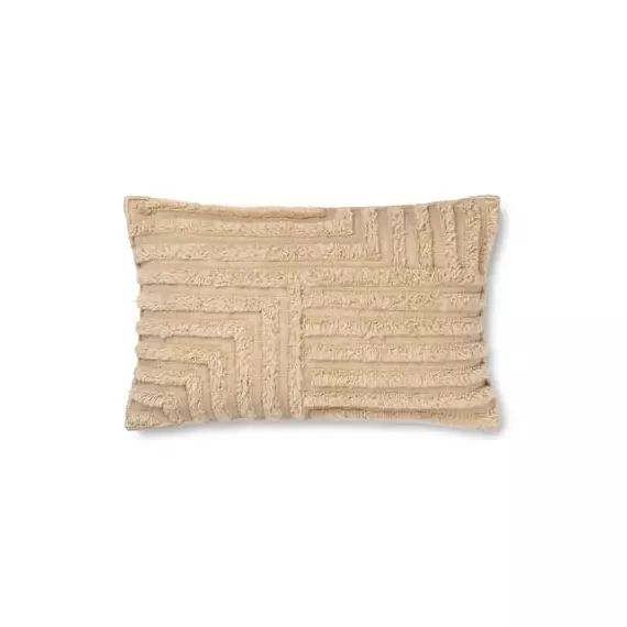 Coussin Crease en Tissu, Laine – Couleur Beige – 36.34 x 36.34 x 36.34 cm