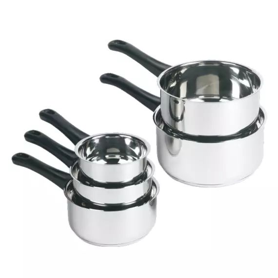 Série de 5 casseroles 12 – 20 cm inox argent