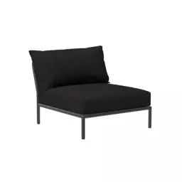 Canapé de jardin modulable Level 2 en Tissu, Tissu Sunbrella Heritage – Couleur Noir – 81 x 95 x 82 cm – Designer Henrik  Pedersen