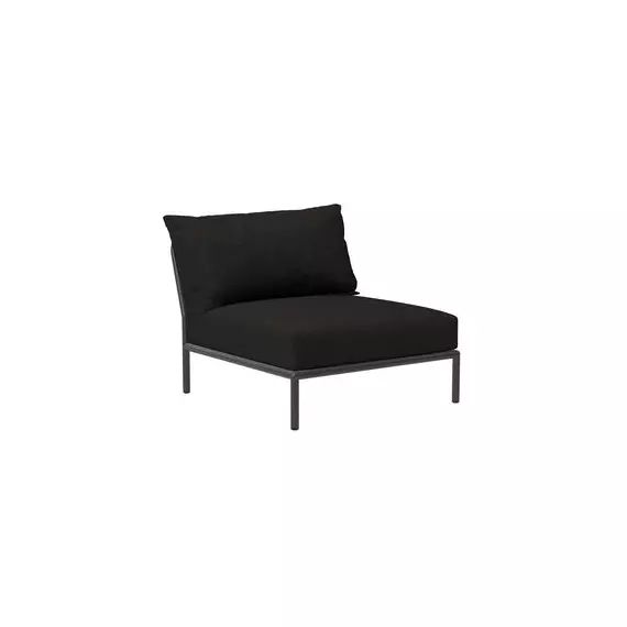 Canapé de jardin modulable Level 2 en Tissu, Tissu Sunbrella Heritage – Couleur Noir – 81 x 95 x 82 cm – Designer Henrik  Pedersen