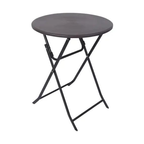 Table de jardin pliante en plastique noir et gris foncé