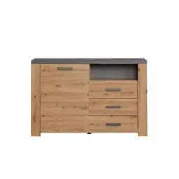 Petit buffet 1 porte, 3 tiroirs et 1 niche – L127 cm