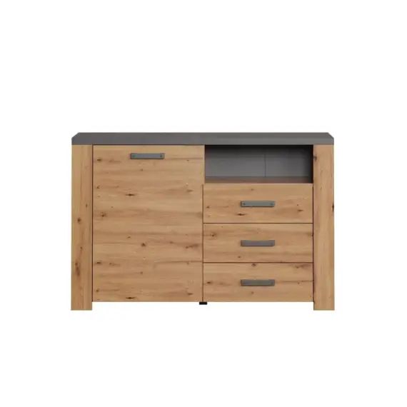 Petit buffet 1 porte, 3 tiroirs et 1 niche – L127 cm