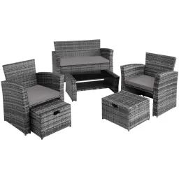 Salon de jardin MODENE 4 places avec housse de protection gris
