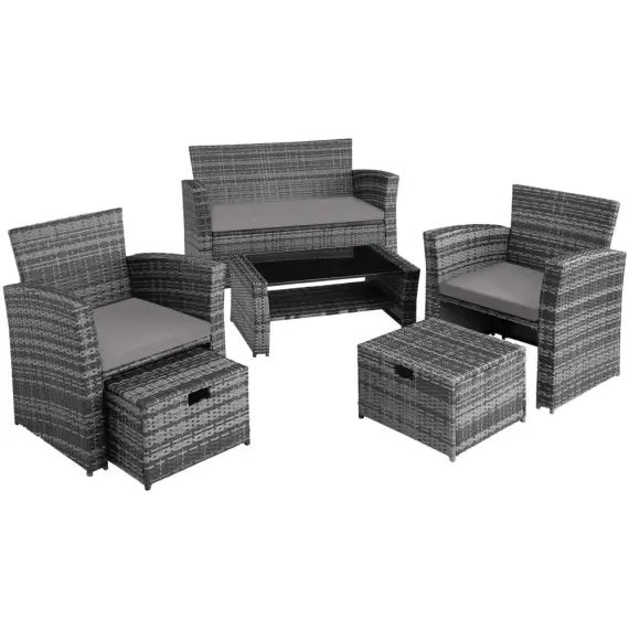 Salon de jardin MODENE 4 places avec housse de protection gris