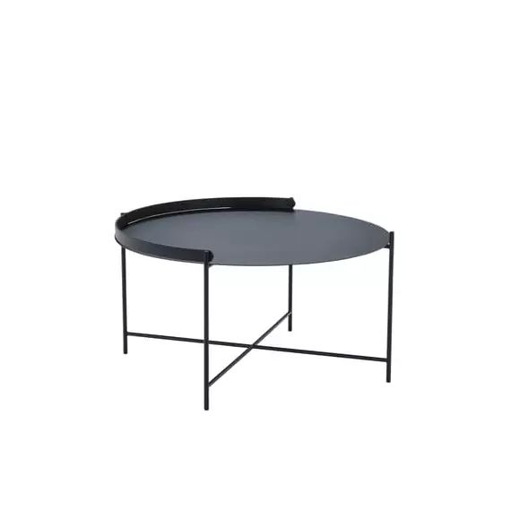 Table basse Edge en Métal, Métal thermolaqué – Couleur Noir – 68.68 x 68.68 x 40 cm – Designer Roee Magdassi