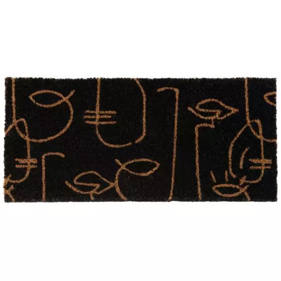Paillasson motifs visages noirs et marron 25×55