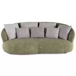 Canapé fixe en tissu 4 places LUNA coloris vert
