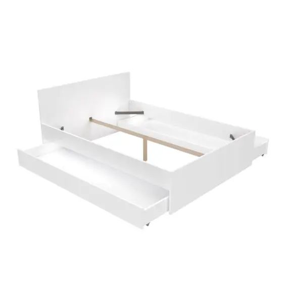 Lit 140×190 inclus 2 tiroirs oslo blanc