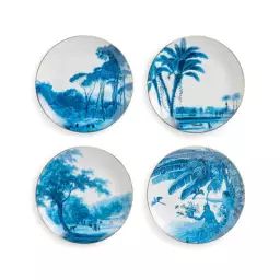Assiette à dessert Landscape en Céramique, Porcelaine – Couleur Bleu – 20.8 x 20.8 x 2.5 cm