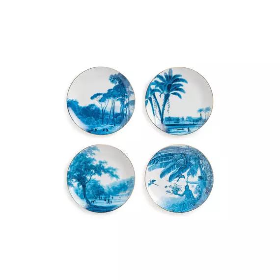 Assiette à dessert Landscape en Céramique, Porcelaine – Couleur Bleu – 20.8 x 20.8 x 2.5 cm