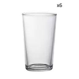 Lot de 6 – Verre à eau en verre trempé résistant 28 cl transparent