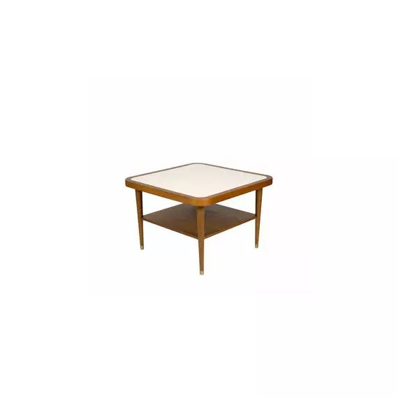 Table basse Puzzle en Bois, Laiton – Couleur Blanc – 62.14 x 62.14 x 40 cm – Designer Sarah Lavoine