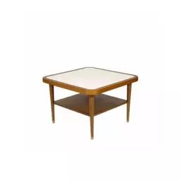 Table basse Puzzle en Bois, Laiton – Couleur Blanc – 62.14 x 62.14 x 40 cm – Designer Sarah Lavoine